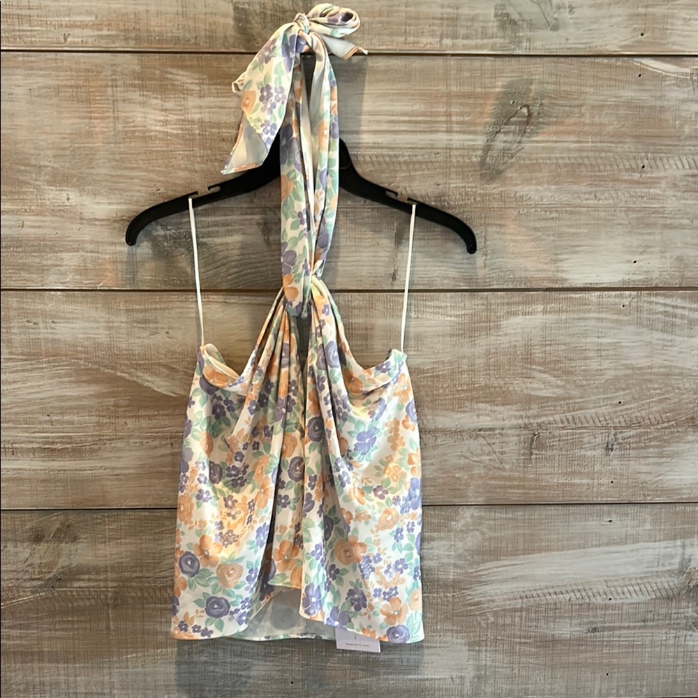 NWT WAYF Multicolor Floral Halter neck size M